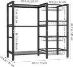 Hastatii Storage Rack Kitchen Baker's Rack - 3 Tiers 4 Baskets, - Image 3