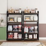 4 Tier Microwave Stand, Large Bakers Racks for Kitchens, Height Adjustablebakers - Image 2