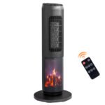 25Inch Tower Space Heater, Portable Electric Space Heater With Remote Control, 12H Timer, Thermostat, 60 Degrees Oscillation, Overheating & Tip-Over Protection For Indoor Large Room Bedroom Office - Image 9
