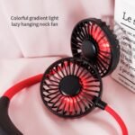 Mini Portable Hanging Neckband Fan USB Rechargeable Double Fans Air Cooler Conditioner Colorful Aroma Electric Desk Fan For Room - Image 3