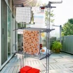 1Pc Clothes Drying Rack Rolling Collapsible Laundry Dryer Hanger Stand Rail Shelve Wardrobe Clothing Drying Racks With Dual Side Wings - Image 10