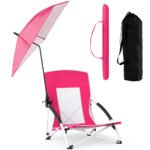 Beach Umbrella Chair For Adults With Adjustable Parasol UPF 50 Tear-proof 600D Oxford Fabric With PVC - Image 4