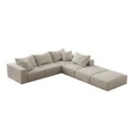 Oversized Sponge Cloud Sofa,Modern Upholstered Sectional Sofa Couch Set,Modular 162  L Shaped Sectional Living Room Sofa Set With 6 Pillows,Free Combination Sofa Couch For Living Room,Bedroom - Image 5