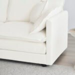 Modular Sectional Sofa For Living Room,U Shaped Couch 5 Seater Convertible Sectional Couch With 1 Ottoman ,White Chenille - Image 2