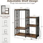 Mini Fridge Stand Coffee Bar Cabinet Station With Small Refrigerator Insert Storage Space, - Image 2