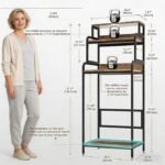 COCOLUCKY 4-Tier Mini Fridge Stand with Storage,Mini Fridge Cabinet,Mini Fridge and Microwave Stand,Bakers Rack,Microwave Oven Stand with Storage,Mini Fridge Shelf for Home Office Dorm (Vintage Brown) - Image 2