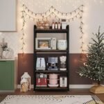 4 Tier Microwave Stand, Large Bakers Racks for Kitchens, Height Adjustablebakers - Image 4