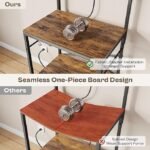 SUPERJARE Kitchen Bakers Rack with Power Outlet, Coffee Bar Table 4 Tiers, Kitchen Microwave - Image 3