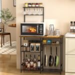 3IngSeagulls Baker's Rack for Kitchen with Storage, Microwave Stand with Adjustable