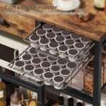 Bakers Rack with Storage, 5-Tier Coffee Bar Station with Drawer, Kitchen Coffee Stand with Pod Drawer Holder, for Living Room, Home Cafe, Kitchen, Rustic Brown KF60BRY1 - Image 4