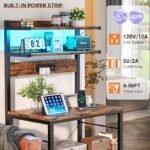Aheaplus Bakers Rack with Power Outlet, Microwave Stand - Image 2