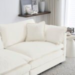 Free Combination Modular Sofa Free,4 Seater Sofa Comfy Chenille Fabric,Sectional Sofa Couch,White - Image 5