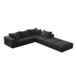 Oversized Sponge Cloud Sofa,Modern Upholstered Sectional Sofa Couch Set,Modular 162 L Shaped Sectional Living Room Sofa Set With 6 Pillows,Free Combination Sofa Couch For Living Room,Bedroom - Image 3