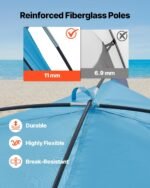 Beach Tent Sun Shelter For 6 Person, UPF 50+ Protection, Portable Sun Shade Canopy With Carrying Bag & Sand Pockets, Lightweight And Easy Setup Beach Umbrella For Camping Fishing Outdoor Picnic - Image 3