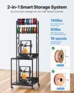3D Printer Filament Storage Rack, 4-Tier 3D Printer Stand With Filament Storage, Spools Holder Racks Cart With Wheels, Filaments Organzied For 3D Printing Station, Office, Workshop (Shelf Only) - Image 3