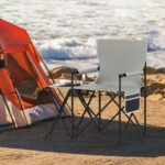 Oversized Camping Chair With Side Table And 2 Storage Pockets PU Coated Oxford Cloth For Camping, RV Trip Or Family Travel - Image 4