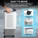 3 In 1 Portable Evaporative Cooler,720R,Indoor,Outdoor,461CFM Air Cooler With Remote,Copper Motor,5.28 Gal Water Tank & Scroll Casters, 4 Ice Packs,12H Timer Settings,Gray And White - Image 3