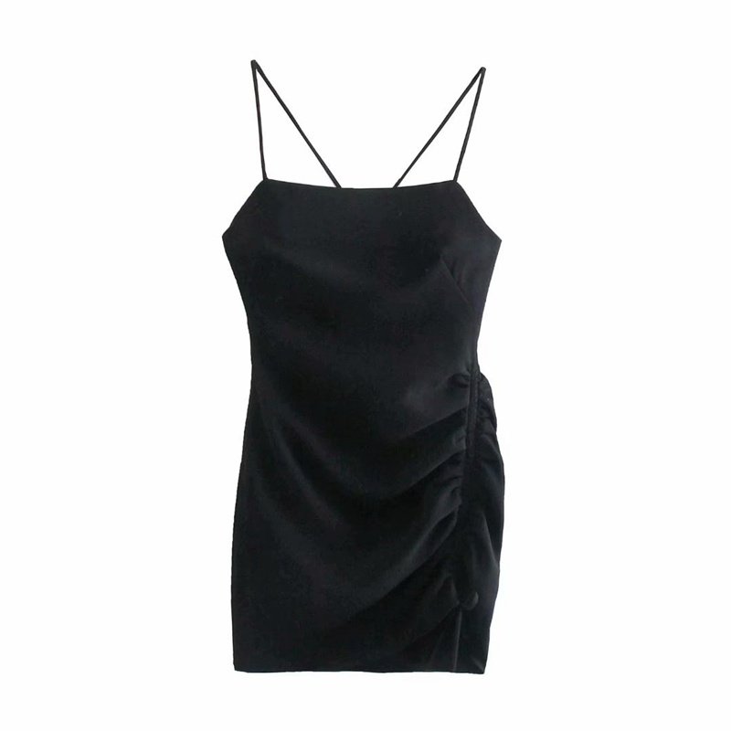 9068d610-38af-4f81-9d69-15d0de038a88.jpg All-match Women's Summer Pleated Decorative Dress 08193878800 - Image 1