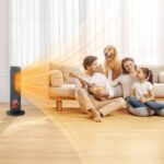 25Inch Tower Space Heater, Portable Electric Space Heater With Remote Control, 12H Timer, Thermostat, 60 Degrees Oscillation, Overheating & Tip-Over Protection For Indoor Large Room Bedroom Office - Image 8