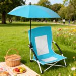 Beach Umbrella Chair For Adults With Adjustable Parasol UPF 50 Tear-proof 600D Oxford Fabric With PVC - Image 6