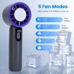 One Hundred Speed Handheld Fan With Ice Cooler High Speed Turbo Fan 3000mAh Rechargeable Hand Fan With LCD Display For Travel Camping Beach Outdoor - Image 6