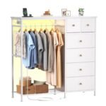 Lockers, Equipped With Hanging Racks And Charging Stations With LED Lights, Fabric Lockers With Shelves And Wooden Roof Panels - Image 7