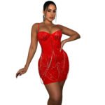 Fashion  Hot Drill Perspective Sling Dress Women - Image 5