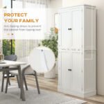 72" Kitchen Pantry Storage Cabinet, Modern Tall Kitchen Cabinet with 5-tier Storage Shelving, 8 Spice Racks, Drawer - Image 7
