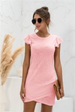 Ruffled Short-sleeved Cross Dress - Image 4