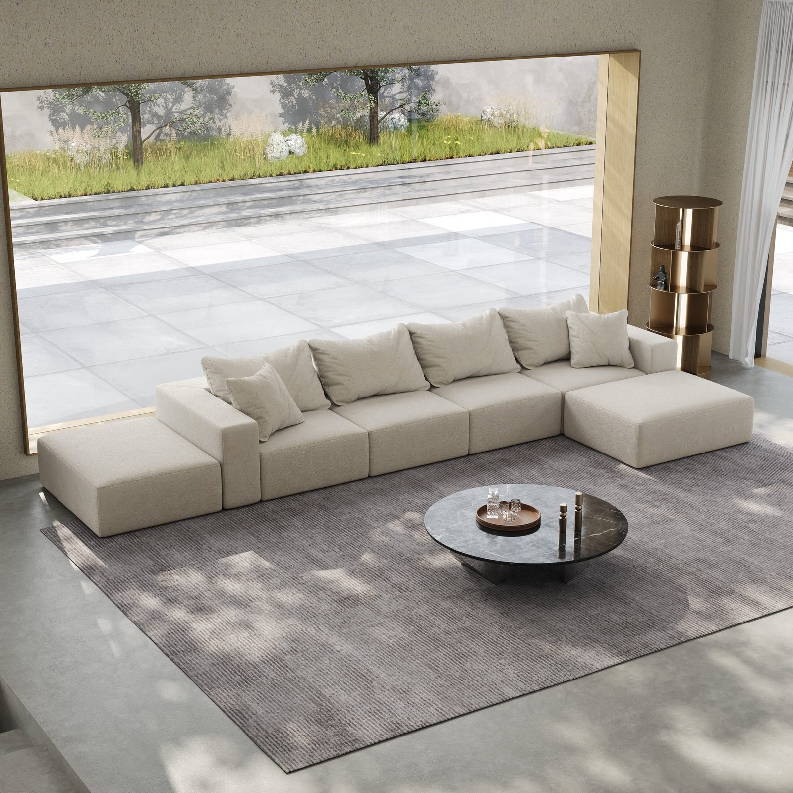 9d212bdd-076d-4056-b1ad-156abc0bad94.jpg Oversized Sponge Cloud Sofa,Modern Upholstered Sectional Sofa Couch Set,Modular 162 L Shaped Sectional Living Room Sofa Set With 6 Pillows,Free Combination Sofa Couch For Living Room,Bedroom - Image 1