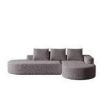 Modern Curved Sofa ,Chenille Upholstered Sectional Sofa Couch Set,Modular 108.5 L Shaped Sectional Living Room Sofa Set With 3 Pillows,Free Combination Sofa Couch For Living Room,Bedroom - Image 4