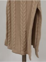 Winter  Korean Style Temperament V-neck Design Sense Lace-up Waist Linen - Image 3