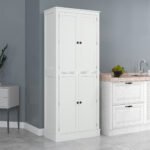 72" Kitchen Pantry Storage Cabinet, Modern Tall Kitchen Cabinet with 5-tier Storage Shelving, 8 Spice Racks, Drawer - Image 6