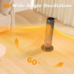 25Inch Tower Space Heater, Portable Electric Space Heater With Remote Control, 12H Timer, Thermostat, 60 Degrees Oscillation, Overheating & Tip-Over Protection For Indoor Large Room Bedroom Office - Image 6
