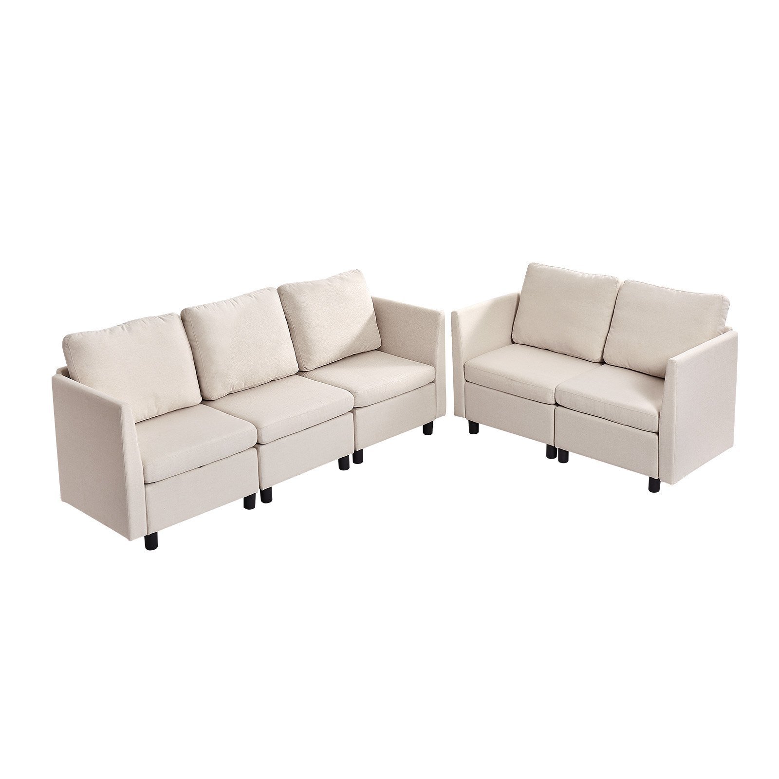 ad95a319-947d-46dd-97a0-edde1e98790c.jpg Modular Sectional Sofa, Modern 5-Seater Modular Sofa With Hidden Storage, Cloud Sectional Couch With High Rebound Sponge, Solid Wood Frame Upholstered Comfy Couch For Living Room, Bedroom, Beige - Image 1