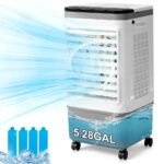 3 In 1 Portable Evaporative Cooler,720R,Indoor,Outdoor,461CFM Air Cooler With Remote,Copper Motor,5.28 Gal Water Tank & Scroll Casters, 4 Ice Packs,12H Timer Settings,Gray And White - Image 6