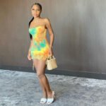 European And American  Personality Fashion Drawstring Sling Dress Women Autumn And Winter Print - Image 4