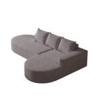 Modern Curved Sofa ,Chenille Upholstered Sectional Sofa Couch Set,Modular 108.5 L Shaped Sectional Living Room Sofa Set With 3 Pillows,Free Combination Sofa Couch For Living Room,Bedroom - Image 2