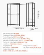 Clothing Garment Rack, Heavy Duty Clothes Rack, Freestanding Clothes Racks With Steel Frame, 800 Lbs Load Capacity Closet Wardrobe With Storage Shelves For Bedroom, Clothing Store, Hallway - Image 3