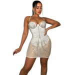 Fashion  Hot Drill Perspective Sling Dress Women - Image 4