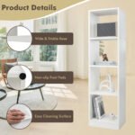 5 Tiers 4 Cube Narrow Bookshelf With 4 Anti-Tipping Kits For Living Room, Study Room, Bedroom - Image 10