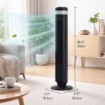 The Bedroom Is Equipped With A Silent Tower-type Fan, A 28-decibel Standing Fan, Intelligent Automatic Mode, And A 64' Swivel Bladeless Cooling Fan. - Image 6