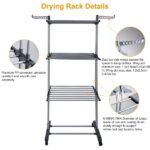 Clothes Drying Rack Rolling Collapsible Laundry Dryer Hanger Stand Rail Shelve Wardrobe Clothing Drying Racks - Image 3