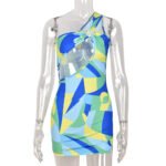 Summer  Single Shoulder Sleeveless Dress Hollow Out Buttock Skirt Bag - Image 4