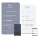 Assembly&Show Video Available TOPMAx Freestanding Large Kitchen Pantry Wooden Kitchen Storage Cabinet Cupboard With 8 Door Shelves 3 Adjustable Shelves 7 Drawers& 8 Wine Racks  Gray - Image 4
