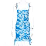 European And American  Personality Fashion Drawstring Sling Dress Women Autumn And Winter Print - Image 3