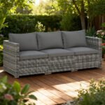 3 Pieces Patio Sectional Sofa Set PE Rattan Modular Couch Furniture Set With Soft Cushions Accommodates Up To 400 Lbs For The Patio, Garden, Poolside And More - Image 6