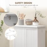 Freestanding Kitchen Pantry, Kitchen Storage Cabinet with 5-Tier Shelf, 12 Spice Racks, Adjustable Shelves, White - Image 6