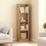 5 Tiers 4 Cube Narrow Bookshelf With 4 Anti-Tipping Kits For Living Room, Study Room, Bedroom - Image 5