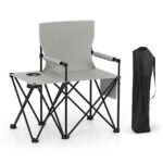 Oversized Camping Chair With Side Table And 2 Storage Pockets PU Coated Oxford Cloth For Camping, RV Trip Or Family Travel - Image 6